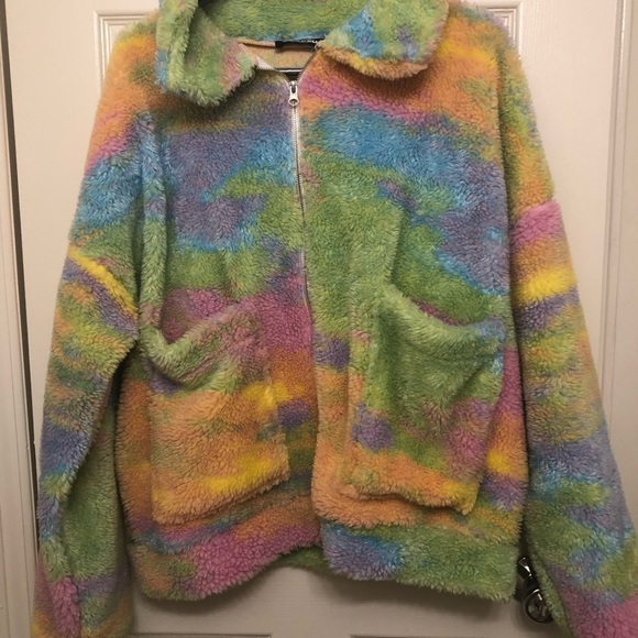 Jaded London Rainbow Fleece Jacket 